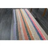 1970s Vintage Turkish Oushak Handmade Wool Cotton Beige Runner Rug 51x280