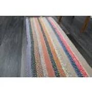 1970s Vintage Turkish Oushak Handmade Wool Cotton Beige Runner Rug 51x280