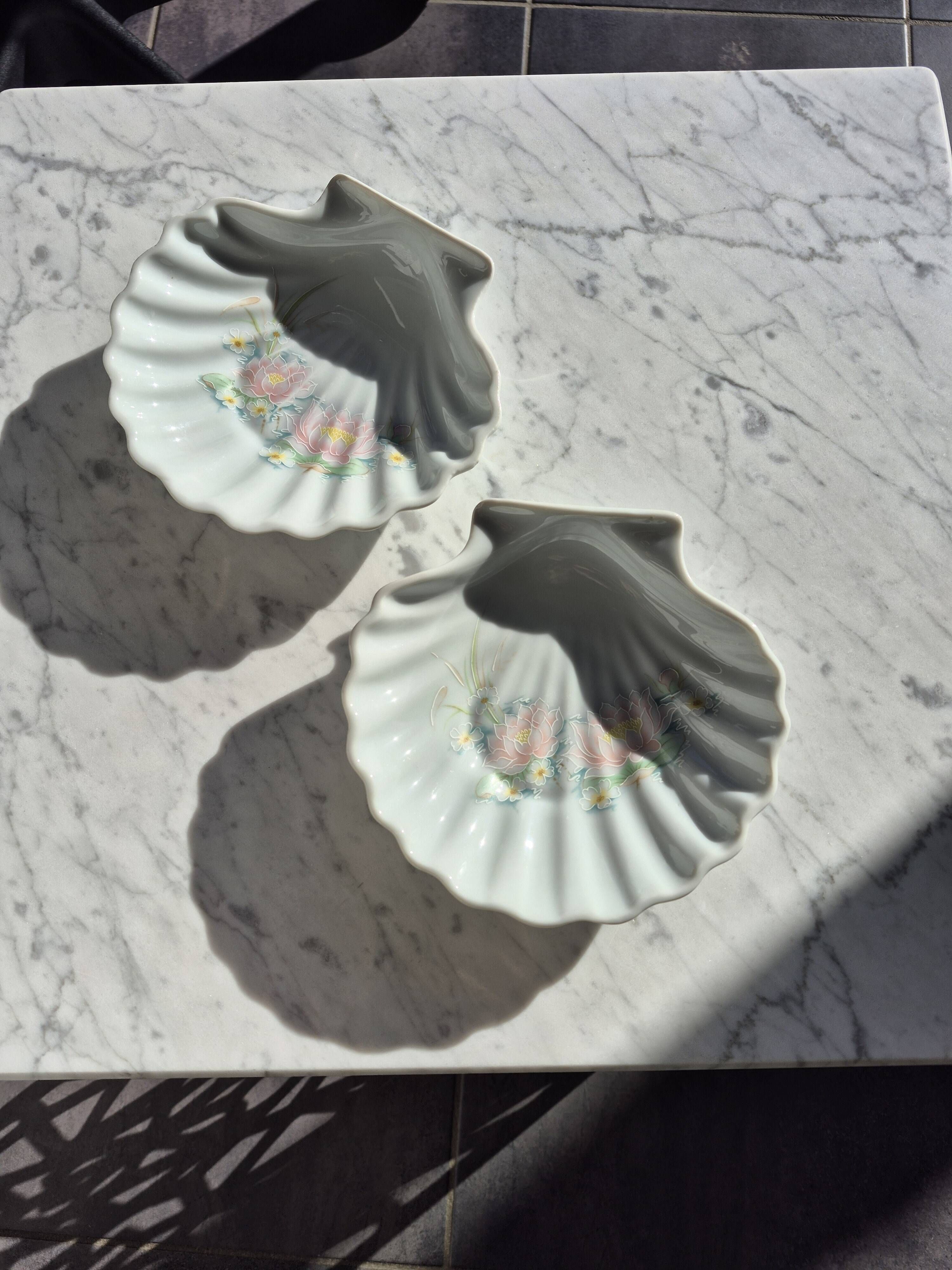 Paire de coquilles Saint-Jacques en porcelaine solognote – Coupelles