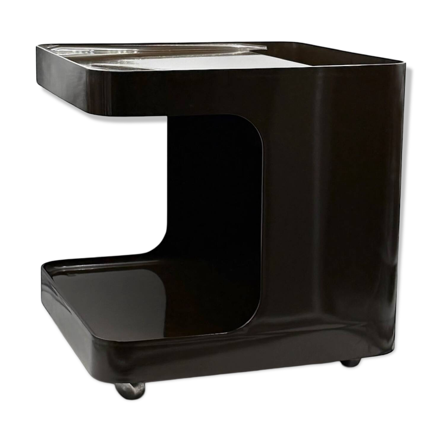 Brown 1970s Space Age Bar Cart Game by Marcello Siard for Longato