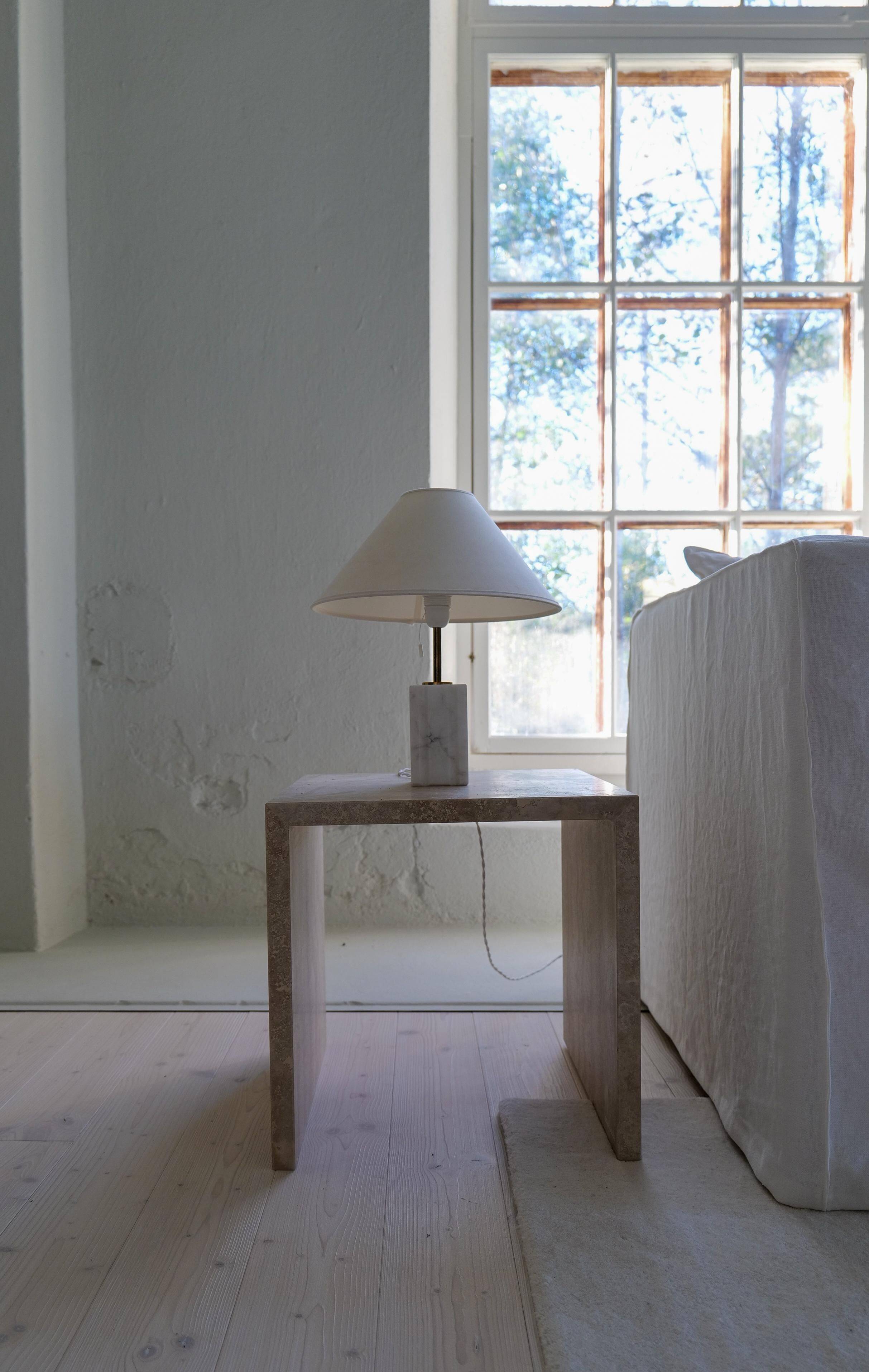 Mid-century solid marble table lamp Bergbom Sweden 1960s