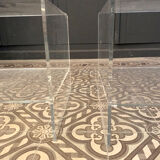 Pair of sofa pieces in plexiglass 1970/1980