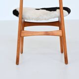 Hans Wegner model CH30 dining chairs in cowskin Carl Hansen Denmark 1952