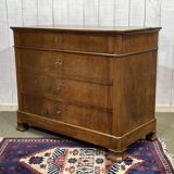 Late 19th century Louis Philippe chest of drawers in walnut and fir