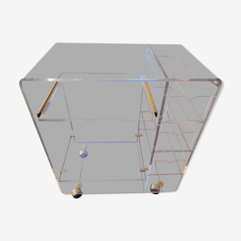 Bureau desserte en plexiglas design  80's