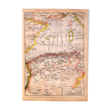Lithograph general map of Algeria 1897