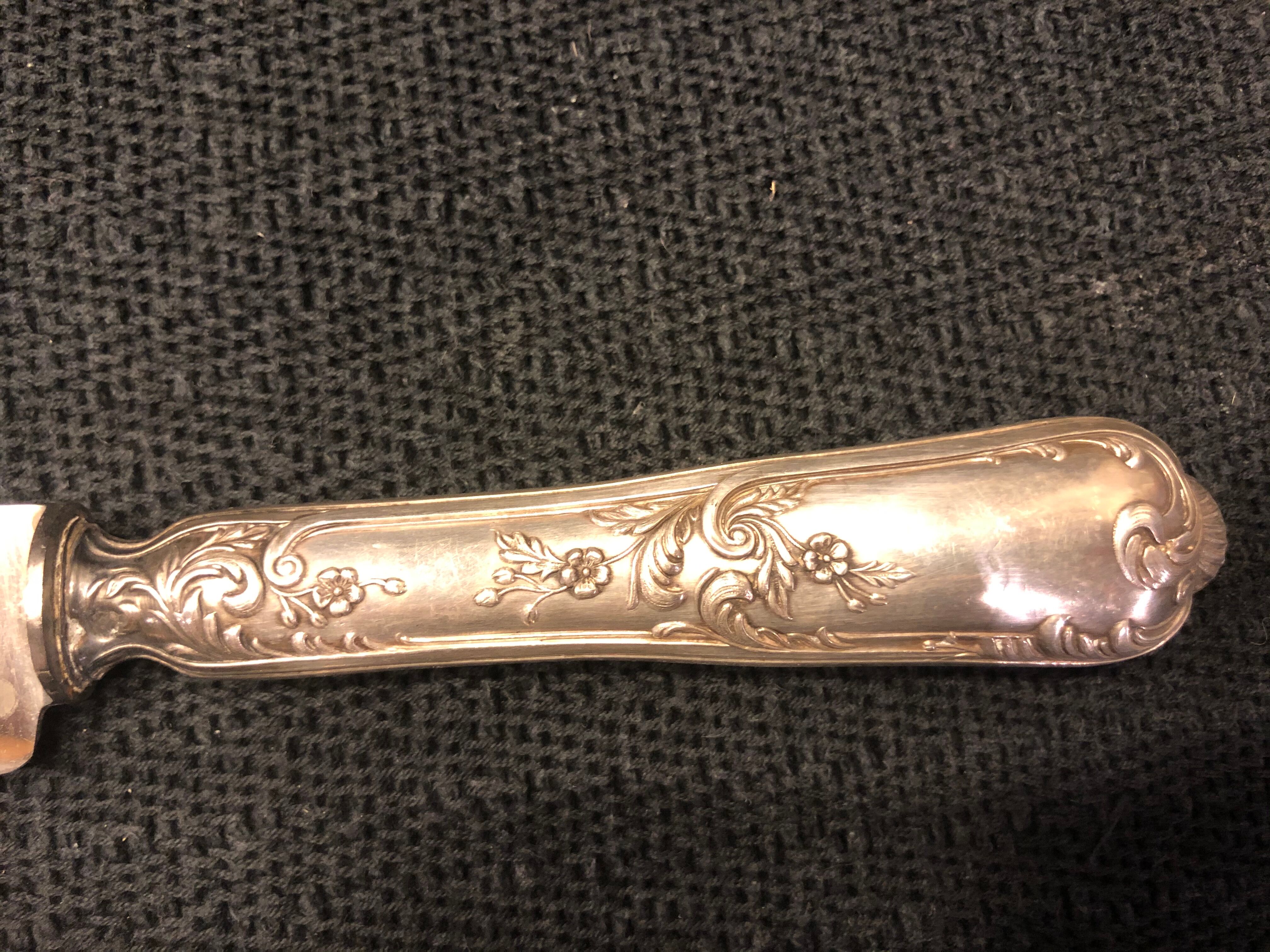 Filled silver cut-out cutlery set