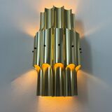 Vintage bent karlby "pan" wall lamp, brass, lyfa denmark 1960