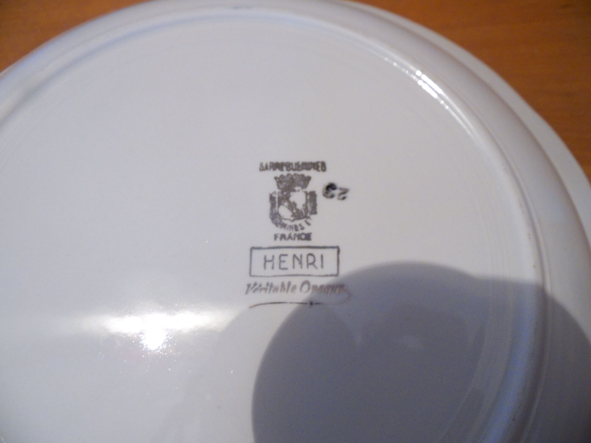 Round hollow flat model Henri Sarreguemines Digoin 30's