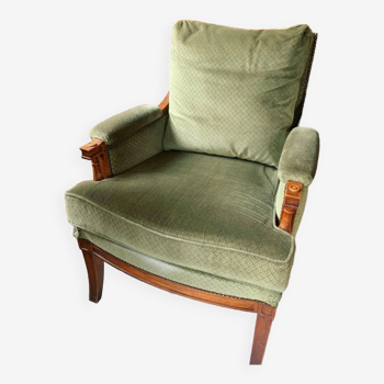 Green "Bergère" armchair