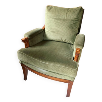 Fauteuil « Bergère » vert