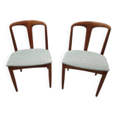 Ensemble de deux chaises de salle à manger modernes en teck Juliane par J. Andersen