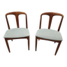 Ensemble de deux chaises de salle à manger modernes en teck Juliane par J. Andersen