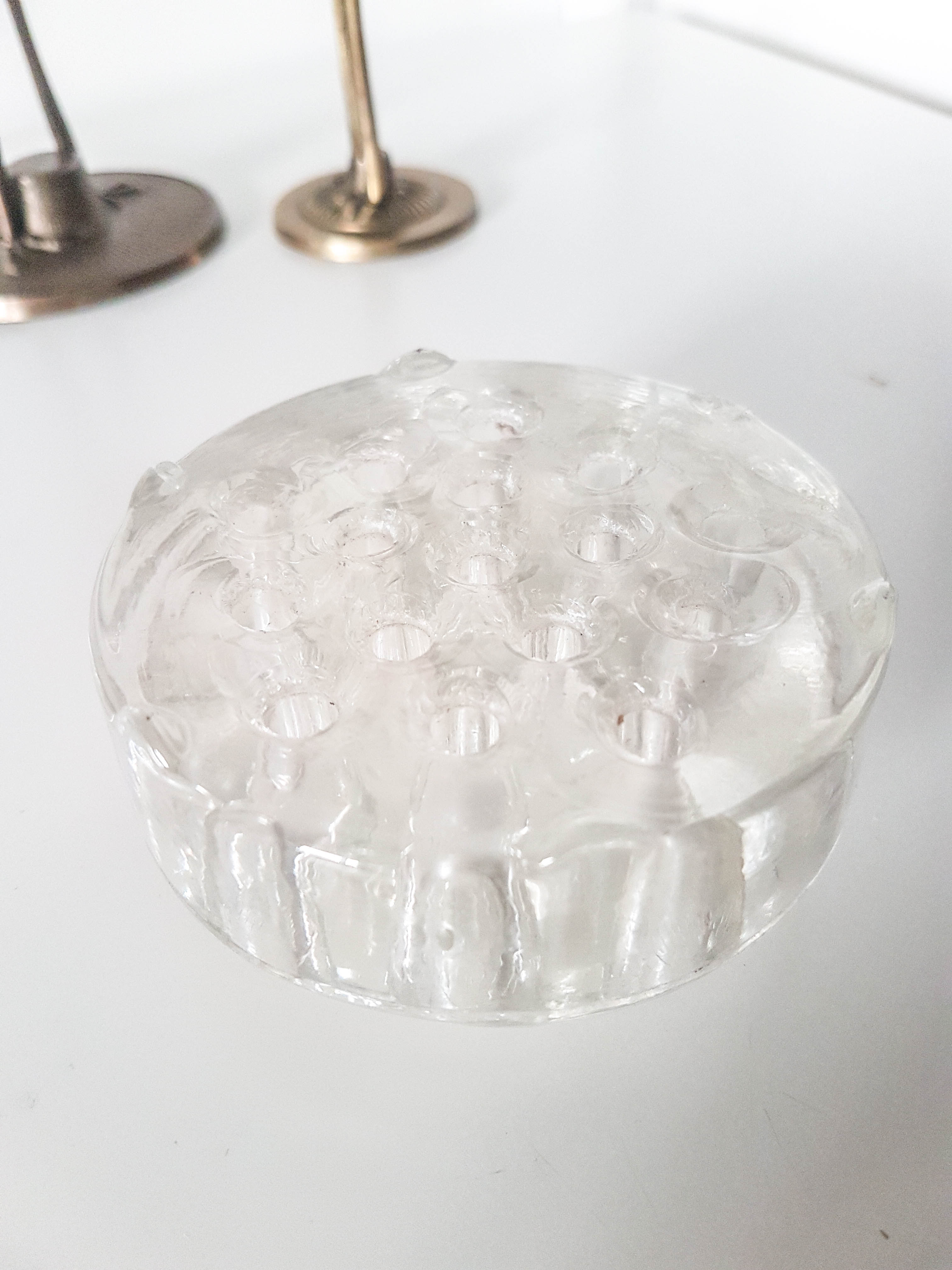 Vintage glass flower pick made in France