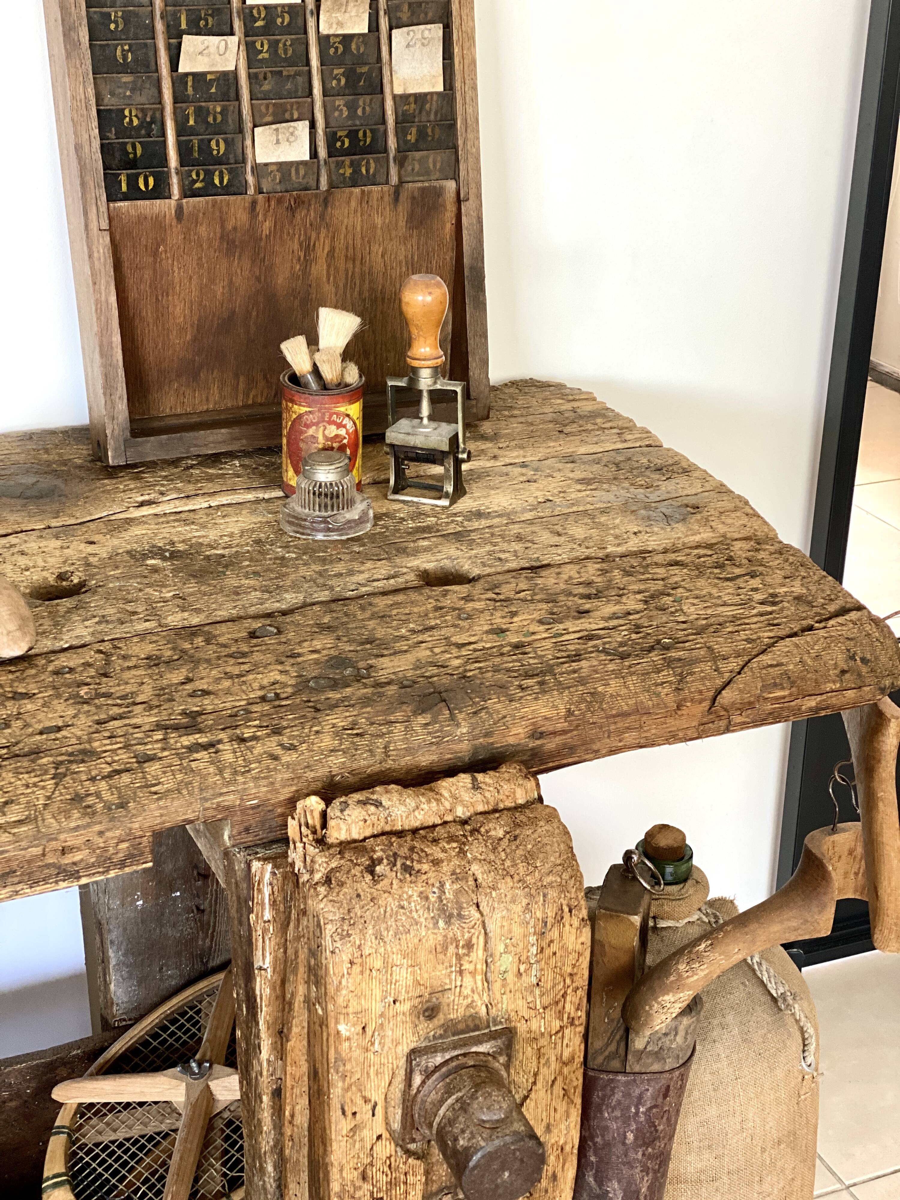 Old wooden workbench