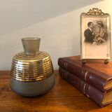 70's smoked glass vase