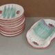 Plat et assiettes barbotine , service à asperges en faience de longchamp