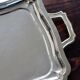 Vintage rectangular tray in shiny silver metal - Bistro style