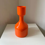 Orange glass vase 1970