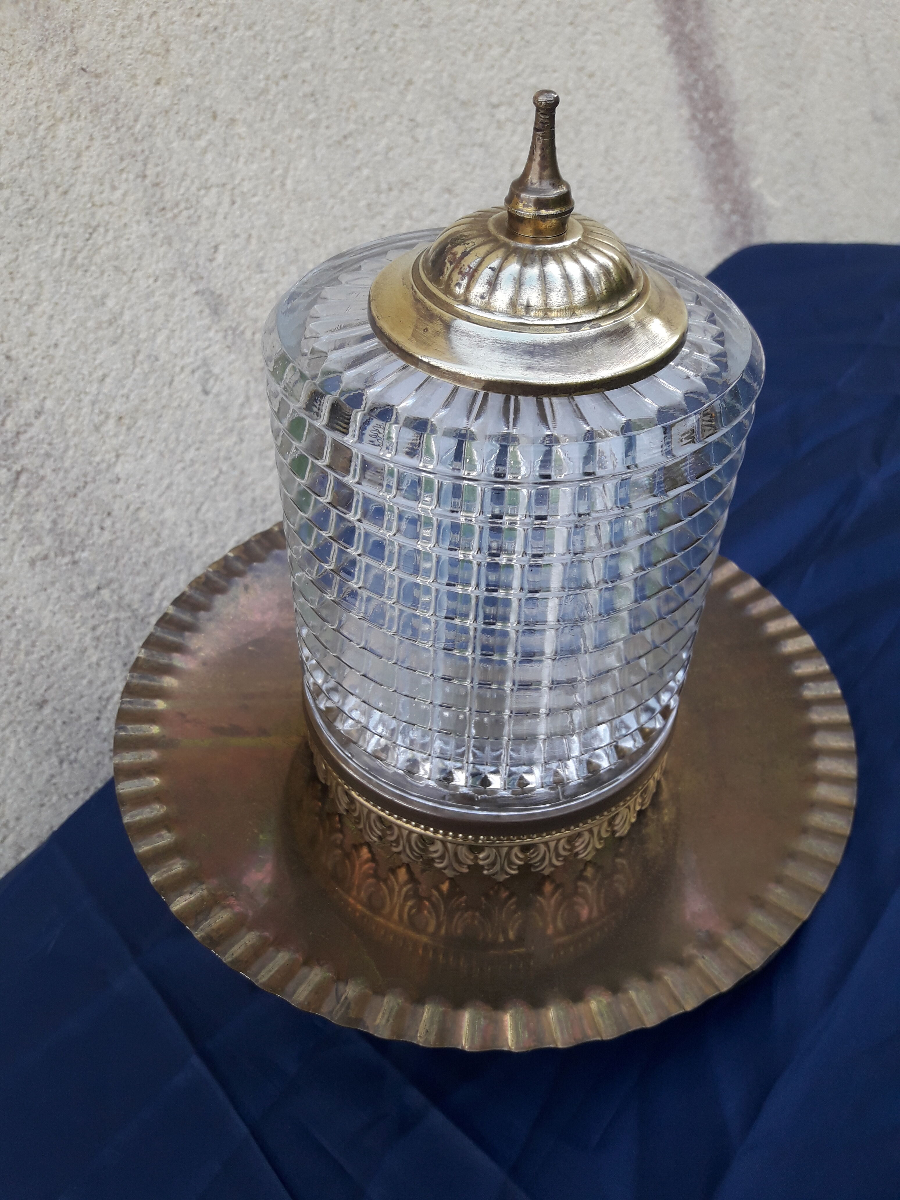 Ancient gold metal and brass lantern