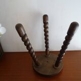 Vintage turned wood tripod stool