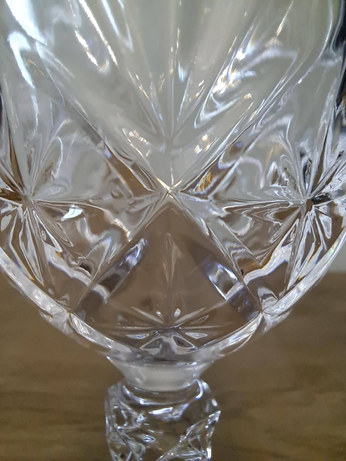 5 crystal stemmed glasses