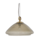 Mid-century smoked glass and brass pendant light