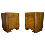 1940s pair of Art Deco bedside tables, Czechoslovakia