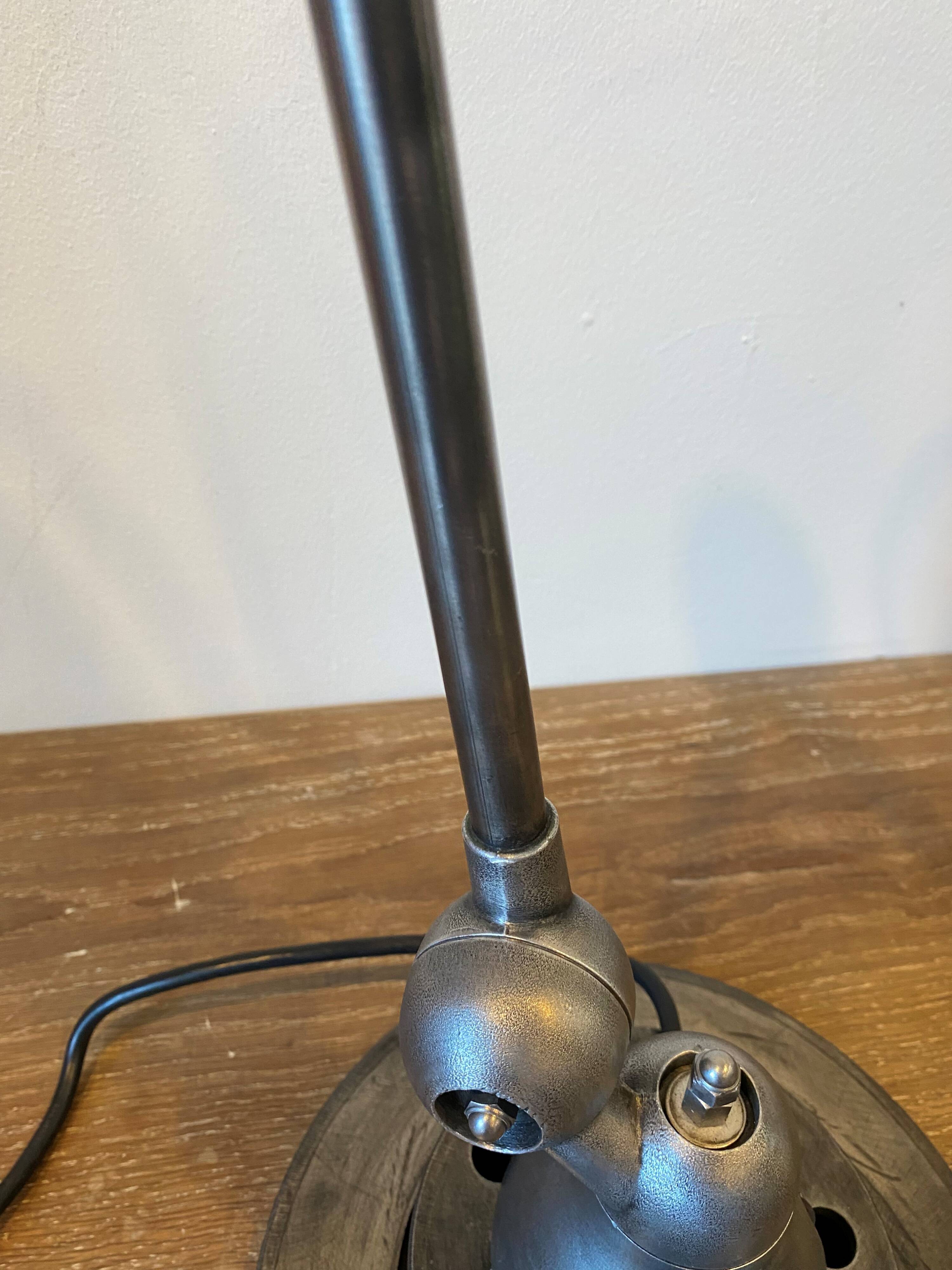 Jieldé lamp 2 arms 40+25cm industrial graphite Jean Louis Domecq 1950