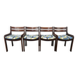 70s chairs for dining room in beech and Space Age fabric