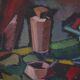 Original mid-century Swedish oil on canvas – “Kubisk Still Life” by Bror Göransson – vintage & framed – 75 × 64 cm (29.5" × 25.2")