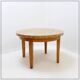 Round wooden coffee table with Aleppo breccia marble top - 1950s