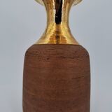 Vase en grès chamotté brut émaillé d'or, Italie, Bitossi pour Raymor, circa 1960/1970