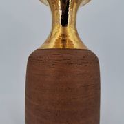 Vase en grès chamotté brut émaillé d'or, Italie, Bitossi pour Raymor, circa 1960/1970