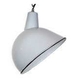 Industrial Grey Enamel Factory Pendant Lamp, 1960s