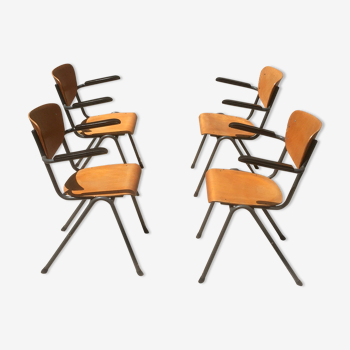 Lot de 4 fauteuils vintage en provenance des Pays-Bas