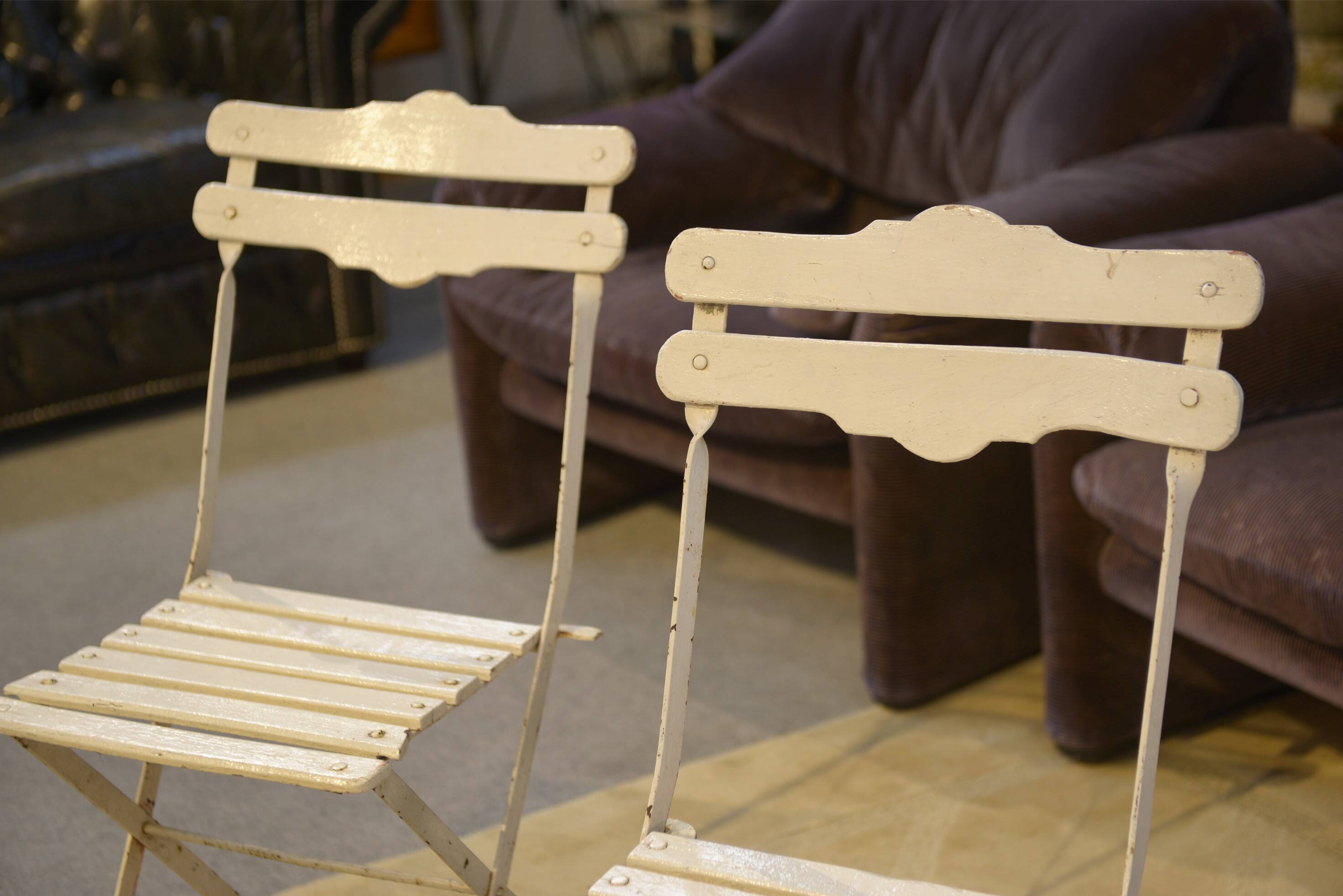 Set of 4 folding garden chairs from the 1960s.