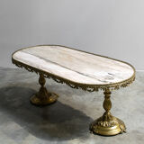 Marble and brass coffee table France 1940