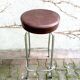 Metal and faux leather bar stool