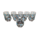 Set of 10 water glasses Veronica Luminarc Arcoroc decoration small blue flowers 80's