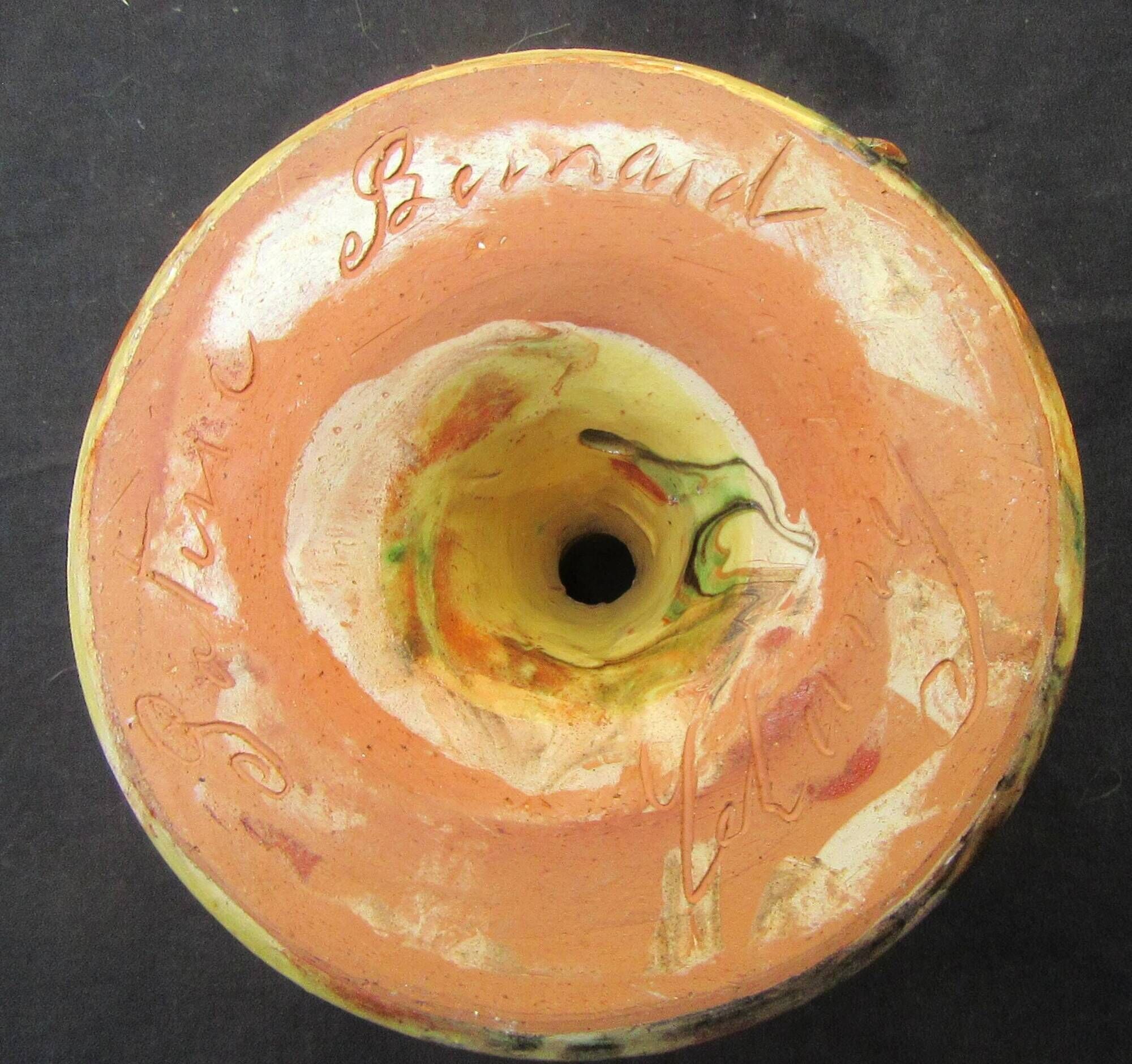 Small lamp base or candle holder in glazed earthenware, Bernard CLUNY pottery