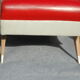 50s chairs in white and red skai, set of 2