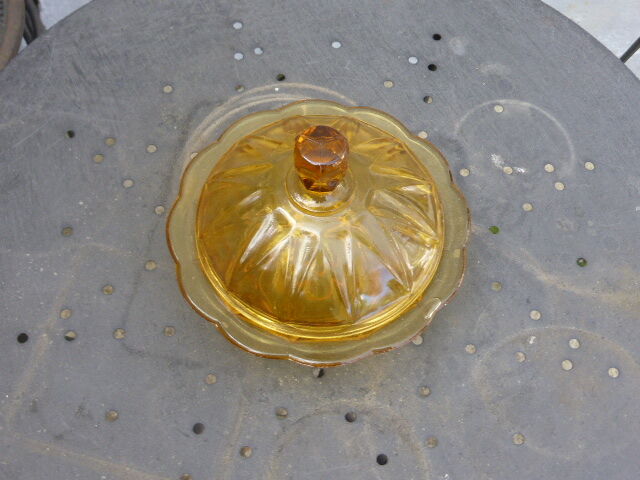 Old ochre yellow glass candy