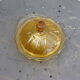 Bonbonniere en verre jaune ocre ancienne
