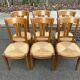 6 Louis XVI Directoire style chairs from the 20th century with rush seats.