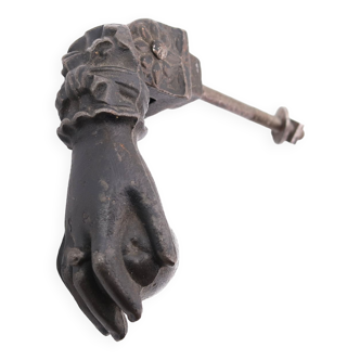 Hand-shaped metal door knocker, 1930s