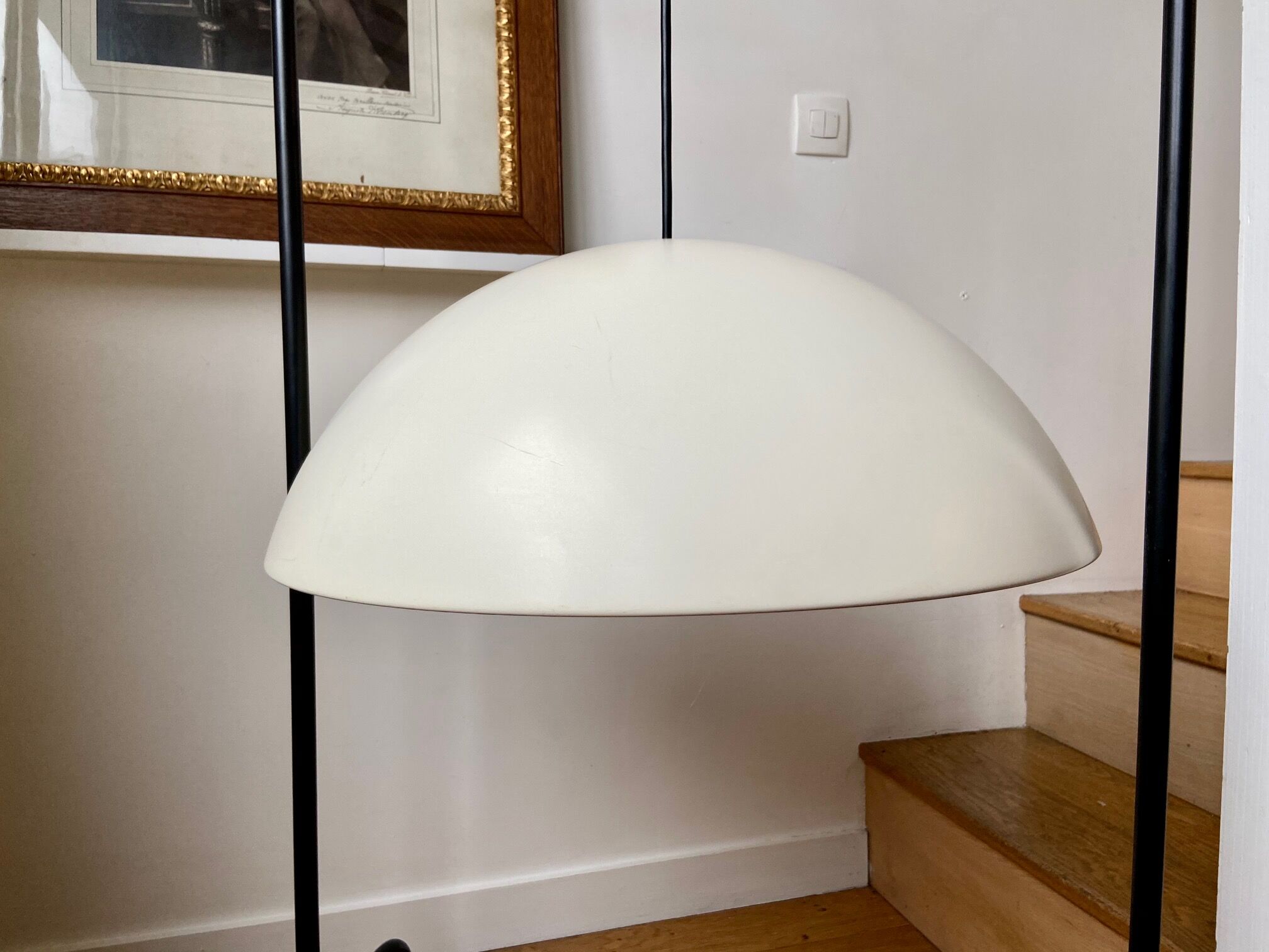 Industrial hanging lamp in white metal