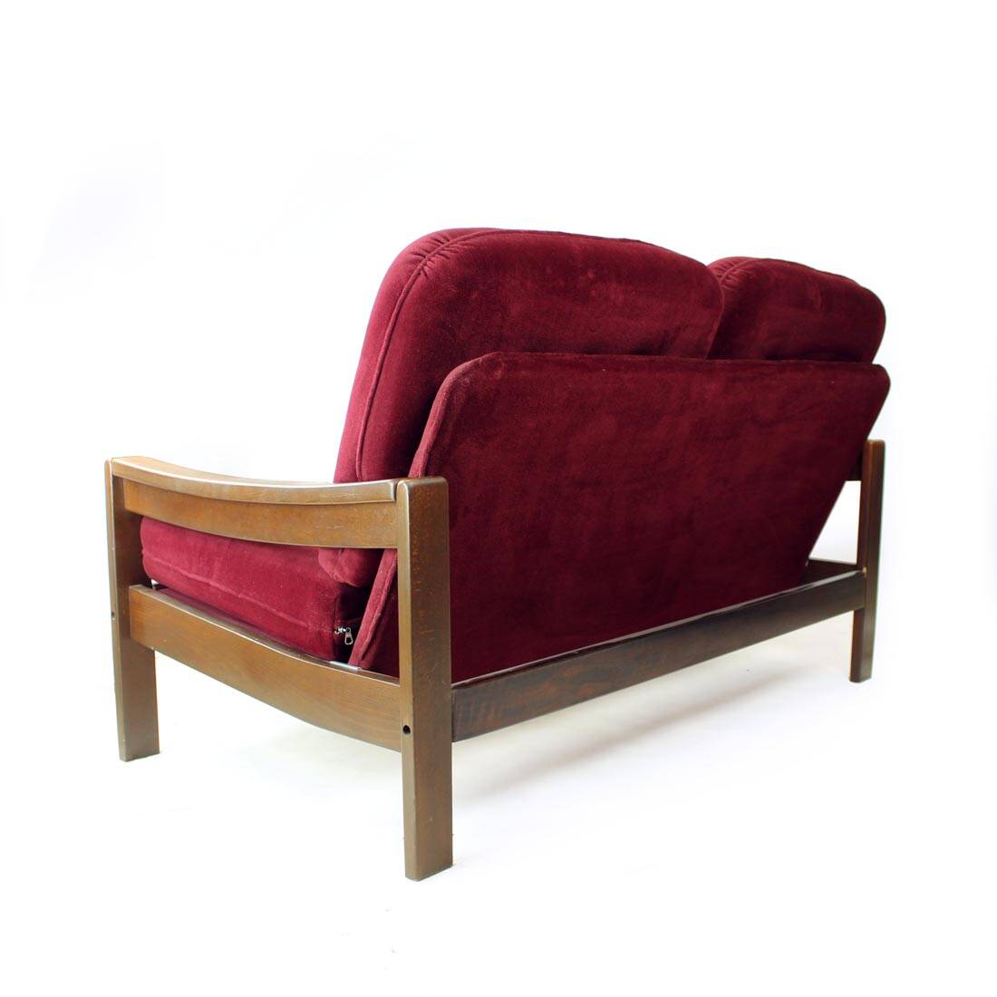 Canapé 2 places en velours de Hikor Pisek, Tchécoslovaquie, années 1980