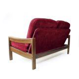 Canapé 2 places en velours de Hikor Pisek, Tchécoslovaquie, années 1980