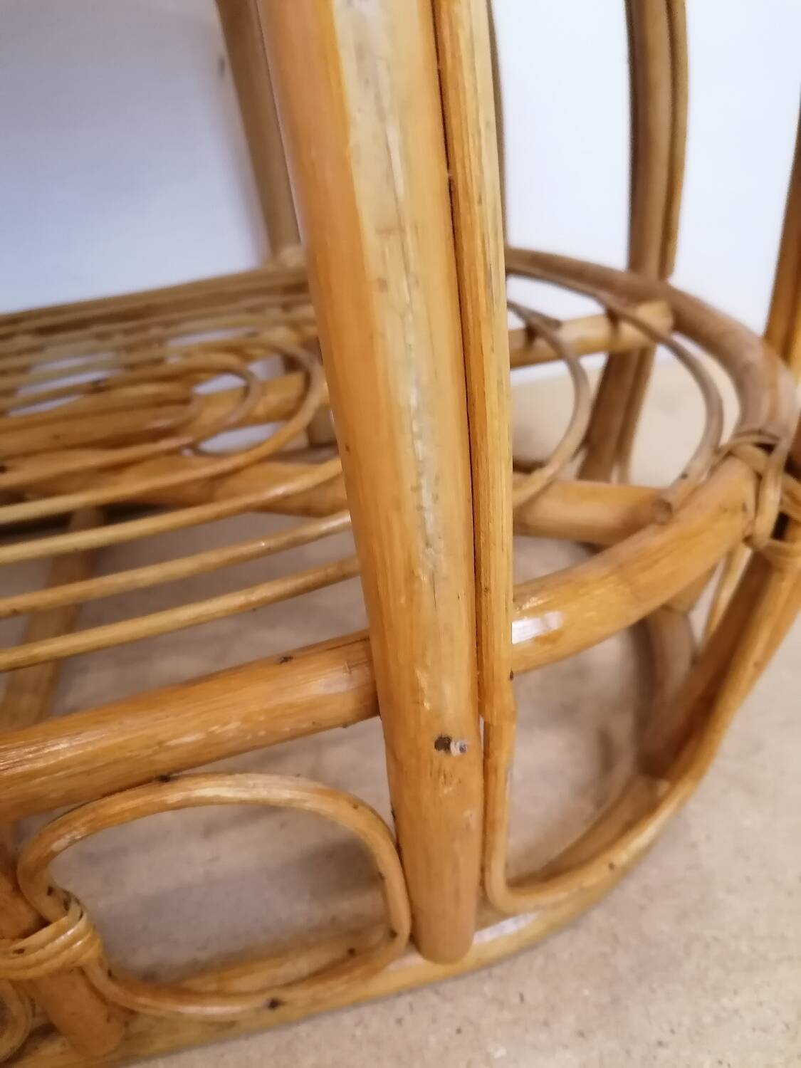 Vintage rattan and wicker coffee table